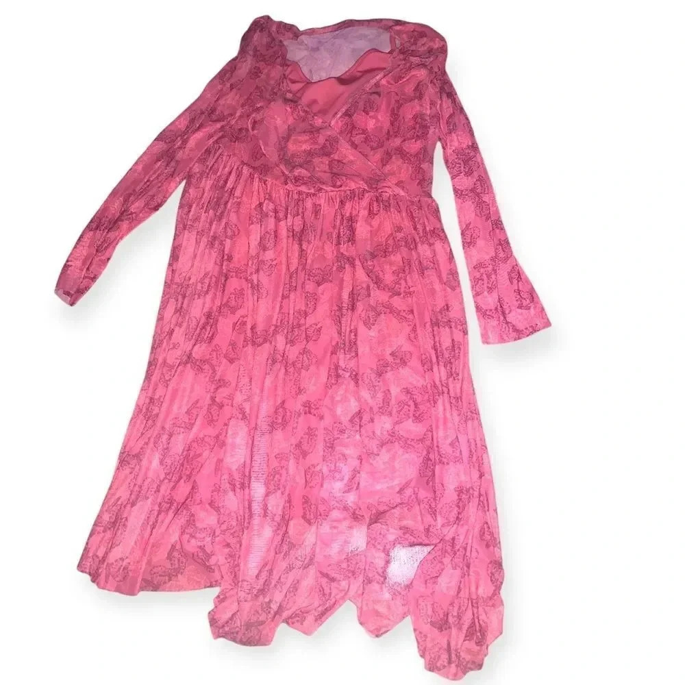 Ava & Viv butterfly Long sleeve mesh dress